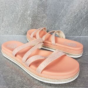Vince Camuto Shoes Womens 8.5 M Pink Rhinestones Strappy Slide Sandals Rallsan